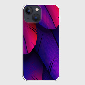 Чехол для iPhone 13 mini с принтом Tropics в Кировске,  |  | purple | абстрактный | абстракция | геометрический рисунок | геометрия | индиго | корея | кружево | листья | лого | неон | неоновая | неоновое | неоновые листья | неоновый | пальмы | рисунок | текстура