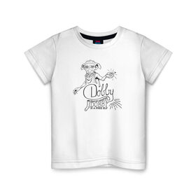 Детская футболка хлопок с принтом Dobby is a Free Elf в Кировске, 100% хлопок | круглый вырез горловины, полуприлегающий силуэт, длина до линии бедер | dobby | harry potter | vdosadir | гарри поттер | джоан роулинг | добби