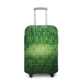 Чехол для чемодана 3D с принтом Двоичный код в Кировске, 86% полиэфир, 14% спандекс | двустороннее нанесение принта, прорези для ручек и колес | it | двоичный код | информация | код | кодерам | кодеру | программирование | программисту | технологии