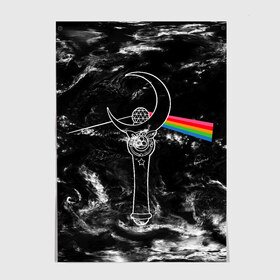 Постер с принтом Dark Side of the Moon Stick в Кировске, 100% бумага
 | бумага, плотность 150 мг. Матовая, но за счет высокого коэффициента гладкости имеет небольшой блеск и дает на свету блики, но в отличии от глянцевой бумаги не покрыта лаком | anime | japan | manga | pink floyd | sailor moon | аниме | девочка | девушка | луна | лунная призма | манга | сейлор мун | сэйлор мун | япония