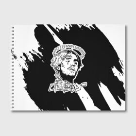Альбом для рисования с принтом Lil Peep в Кировске, 100% бумага
 | матовая бумага, плотность 200 мг. | benz truck | emo rap | gbc | gustav elijah ahr | hip hop | lil | lil peep | lil tracy | lilpeep | peep | rap | rip | густав элайджа | лил пип