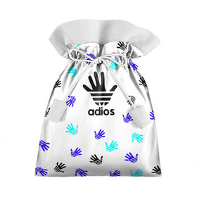 Подарочный 3D мешок с принтом Adios в Кировске, 100% полиэстер | Размер: 29*39 см | adidas | adios | адидас | антибренд | бренд | гуси | гуччи | мем | отпечаток | потерялся | прикол | рука | след