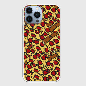 Чехол для iPhone 13 Pro Max с принтом ПРАВИЛЬНОЕ ПИТАНИЕ в Кировске,  |  | fast food | food | pattern | pizza | еда | паттерн | пицца | фастфуд