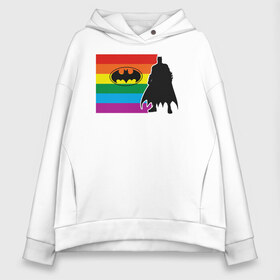 Женское худи Oversize хлопок с принтом Batman DC PRIDE в Кировске, френч-терри — 70% хлопок, 30% полиэстер. Мягкий теплый начес внутри —100% хлопок | боковые карманы, эластичные манжеты и нижняя кромка, капюшон на магнитной кнопке | batman | dc pride | justice league | pride | vdosadir | бэтмен | лига справедливости | прайд | радуга