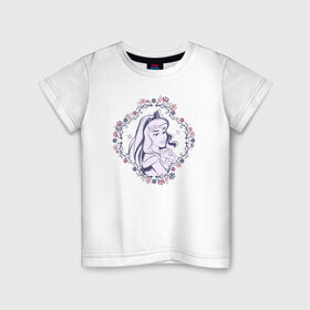 Детская футболка хлопок с принтом Sleeping Beauty в Кировске, 100% хлопок | круглый вырез горловины, полуприлегающий силуэт, длина до линии бедер | aurora | disney princess | sleeping beauty | vdkimel | аврора | спящая красавица