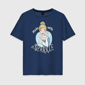 Женская футболка хлопок Oversize с принтом Золушка в Кировске, 100% хлопок | свободный крой, круглый ворот, спущенный рукав, длина до линии бедер
 | cinderella | disney princess | vdkimel | золушка