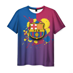 Мужская футболка 3D с принтом Barcelona в Кировске, 100% полиэфир | прямой крой, круглый вырез горловины, длина до линии бедер | barcelona | barselona | futbol club | барса | барселона | лионель месси | люблю футбол | месси | сине гранатовые | фанат | фк барселона | форма | форма игроков | футбол | футбольный клуб | эмблема | эмблема клуба
