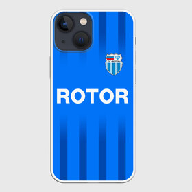 Чехол для iPhone 13 mini с принтом РОТОР Волгоград в Кировске,  |  | fc | football club | rotor | rotor volgograd | sport | vlg | volgograd | волгоград | ротор | ротор волгоград | униформа | фирменые цвета | фк | форма | футбольная | футбольная форма ротор