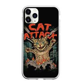 Чехол для iPhone 11 Pro матовый с принтом Нападение гигантского котика в Кировске, Силикон |  | attack | attacks | big | cat | cats | catzilla | city | cute | flame | flames | kaiju | kitten | kitty | атака | атакует | большой | город | кайдзю | катастрофа | кот | котенок | котзилла | котик | котострофа | милый | нападает | огонь | огро