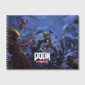 Альбом для рисования с принтом Doom Eternal The Ancient Gods в Кировске, 100% бумага
 | матовая бумага, плотность 200 мг. | Тематика изображения на принте: demon | dlc | doom | doom slayer | doomguy | eternal | games | the ancient gods | демон | древние боги | дум | игры | палач рока