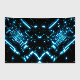 Флаг-баннер с принтом Neon Lights в Кировске, 100% полиэстер | размер 67 х 109 см, плотность ткани — 95 г/м2; по краям флага есть четыре люверса для крепления | blue | cyberpunk2077 | girl | neon | неон | неоновая