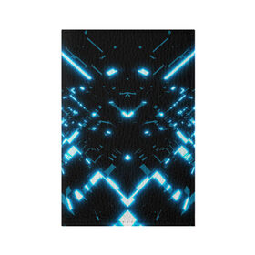 Обложка для паспорта матовая кожа с принтом Neon Lights в Кировске, натуральная матовая кожа | размер 19,3 х 13,7 см; прозрачные пластиковые крепления | blue | cyberpunk2077 | girl | neon | неон | неоновая