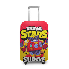 Чехол для чемодана 3D с принтом BRAWL STARS SURGE в Кировске, 86% полиэфир, 14% спандекс | двустороннее нанесение принта, прорези для ручек и колес | brawl stars | brawl stars surge | brawler | surge | volt | бравл старз | бравлер | вольт