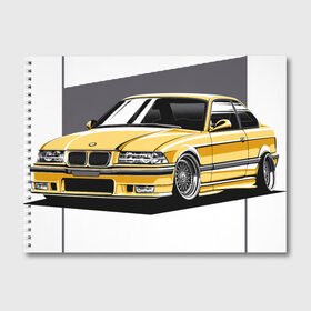 Альбом для рисования с принтом BMW E36 в Кировске, 100% бумага
 | матовая бумага, плотность 200 мг. | Тематика изображения на принте: bmw | e36 | арт машина | бмв | быстрая машина | красивая машина | машина