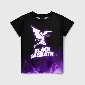 Детская футболка 3D с принтом Black Sabbath NEON в Кировске, 100% гипоаллергенный полиэфир | прямой крой, круглый вырез горловины, длина до линии бедер, чуть спущенное плечо, ткань немного тянется | Тематика изображения на принте: black sabbath | hard rock | heavy metal | purple | блэк сабат | группы | метал | музыка | оззи осборн | рок | фиолетовый | хард рок | хэви метал