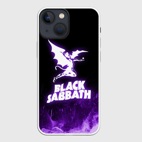 Чехол для iPhone 13 mini с принтом Black Sabbath NEON в Кировске,  |  | black sabbath | hard rock | heavy metal | purple | блэк сабат | группы | метал | музыка | оззи осборн | рок | фиолетовый | хард рок | хэви метал