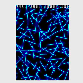Скетчбук с принтом Неоновые линии в Кировске, 100% бумага
 | 48 листов, плотность листов — 100 г/м2, плотность картонной обложки — 250 г/м2. Листы скреплены сверху удобной пружинной спиралью | Тематика изображения на принте: geometry | neon | pattern | stripes | блестки | геометрические | геометрия | градиент | лампочка | линии | неоновый | паттерн | пламя | полоски | полосы | свет | светящиеся | сияние | текстура | текстурные