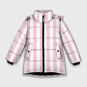 Зимняя куртка для девочек 3D с принтом Розовые линии в Кировске, ткань верха — 100% полиэстер; подклад — 100% полиэстер, утеплитель — 100% полиэстер. | длина ниже бедра, удлиненная спинка, воротник стойка и отстегивающийся капюшон. Есть боковые карманы с листочкой на кнопках, утяжки по низу изделия и внутренний карман на молнии. 

Предусмотрены светоотражающий принт на спинке, радужный светоотражающий элемент на пуллере молнии и на резинке для утяжки. | белый | линии | розовый | светло розовый | светлый