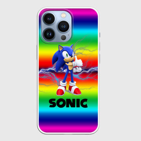 Чехол для iPhone 13 Pro с принтом SONIC RAINBOW в Кировске,  |  | Тематика изображения на принте: hedgehog | metal sonic | silver | silver the hedgehog | sonic | sonic boom | sonic the hedgehog | ёж сонник | игры | соник | фильмы