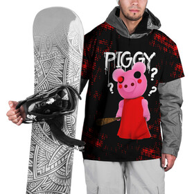 Накидка на куртку 3D с принтом ROBLOX PIGGY - СВИНКА ПИГГИ в Кировске, 100% полиэстер |  | pig | piggy | roblox | игра | компьютерная игра | логотип | онлайн | онлайн игра | пигги | поросенок | роблакс | роблокс | свинка | свинья