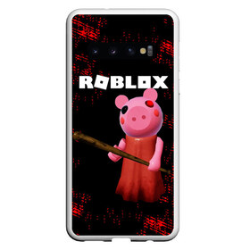 Чехол для Samsung Galaxy S10 с принтом ROBLOX PIGGY - СВИНКА ПИГГИ в Кировске, Силикон | Область печати: задняя сторона чехла, без боковых панелей | pig | piggy | roblox | игра | компьютерная игра | логотип | онлайн | онлайн игра | пигги | поросенок | роблакс | роблокс | свинка | свинья