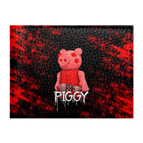 Обложка для студенческого билета с принтом ROBLOX PIGGY - СВИНКА ПИГГИ в Кировске, натуральная кожа | Размер: 11*8 см; Печать на всей внешней стороне | pig | piggy | roblox | игра | компьютерная игра | логотип | онлайн | онлайн игра | пигги | поросенок | роблакс | роблокс | свинка | свинья