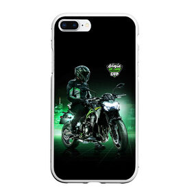 Чехол для iPhone 7Plus/8 Plus матовый с принтом Kawasaki Ninja Cup в Кировске, Силикон | Область печати: задняя сторона чехла, без боковых панелей | Тематика изображения на принте: cup | helmet | japan | kawasaki | motorcycle | night | ninja | racer | гонщик | кубок | мотоцикл | ночь | шлем | япония