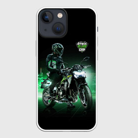 Чехол для iPhone 13 mini с принтом Kawasaki Ninja Cup в Кировске,  |  | Тематика изображения на принте: cup | helmet | japan | kawasaki | motorcycle | night | ninja | racer | гонщик | кубок | мотоцикл | ночь | шлем | япония