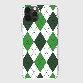 Чехол для iPhone 12 Pro Max с принтом Зелёные ромбы в Кировске, Силикон |  | Тематика изображения на принте: белый | геометрические фигуры | зеленый | пунктир | ромб | ромбы | тёмный