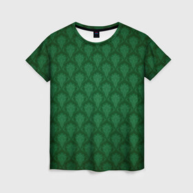 Женская футболка 3D с принтом Готические зелёные цветы в Кировске, 100% полиэфир ( синтетическое хлопкоподобное полотно) | прямой крой, круглый вырез горловины, длина до линии бедер | готика | зеленый | светлый | темный | цветы