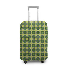 Чехол для чемодана 3D с принтом Зеленые драгоценности в Кировске, 86% полиэфир, 14% спандекс | двустороннее нанесение принта, прорези для ручек и колес | драгоценности | драгоценность | зеленый | золото | изумруд | изумруды | темный