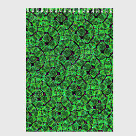 Скетчбук с принтом Зелёная спираль в Кировске, 100% бумага
 | 48 листов, плотность листов — 100 г/м2, плотность картонной обложки — 250 г/м2. Листы скреплены сверху удобной пружинной спиралью | зелёный | рисунок | спираль | тёмный