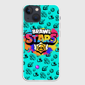 Чехол для iPhone 13 mini с принтом Brawl Stars в Кировске,  |  | brawl stars | game | акварель | бравл старс | брызги | игра | краска | леон | персонажи | радуга | разводы | разноцветный