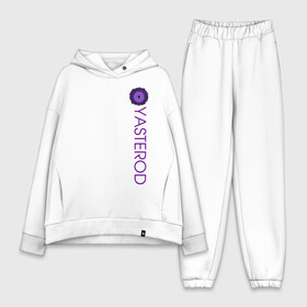 Женский костюм хлопок Oversize с принтом YASTEROD mini в Кировске,  |  | eye | purple | rinnegan | yasterod | глаз | риннеган | фиолетовый