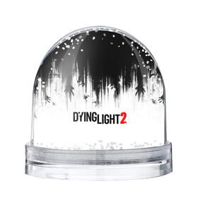 Снежный шар с принтом Dying Light 2 в Кировске, Пластик | Изображение внутри шара печатается на глянцевой фотобумаге с двух сторон | 2 | 2021 | dying light | light | logo | techland | игра | красный | кровь | лого | логотип