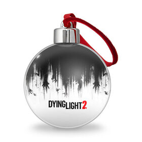 Ёлочный шар с принтом Dying Light 2 в Кировске, Пластик | Диаметр: 77 мм | 2 | 2021 | dying light | light | logo | techland | игра | красный | кровь | лого | логотип