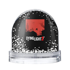 Снежный шар с принтом Dying Light 2 в Кировске, Пластик | Изображение внутри шара печатается на глянцевой фотобумаге с двух сторон | 2 | 2021 | dying light | light | logo | techland | игра | красный | кровь | лого | логотип