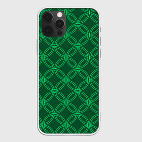 Чехол для iPhone 12 Pro Max с принтом Зелёный узор в Кировске, Силикон |  | Тематика изображения на принте: геометрические фигуры | зеленый | круг | ромб | светлый | темный | узор