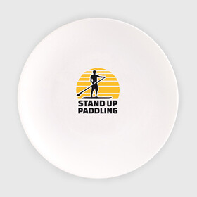 Тарелка с принтом Stand up paddling в Кировске, фарфор | диаметр - 210 мм
диаметр для нанесения принта - 120 мм | Тематика изображения на принте: serfing | sup serfing | sup серфинг | сап серфинг | серфинг