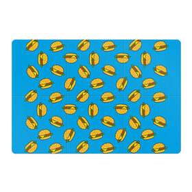 Магнитный плакат 3Х2 с принтом БУРГЕРЫ в Кировске, Полимерный материал с магнитным слоем | 6 деталей размером 9*9 см | food | pattern | бургеры | еда | паттерн