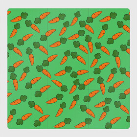 Магнитный плакат 3Х3 с принтом CARROTS в Кировске, Полимерный материал с магнитным слоем | 9 деталей размером 9*9 см | Тематика изображения на принте: food | fruit | pattern | vegan | vegetables | vegetarian | веган | вегетарианство | еда | лето | морковки | мрковь | овощи | паттерн | фрукты | яркие
