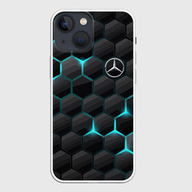 Чехол для iPhone 13 mini с принтом Mercedes Benz в Кировске,  |  | Тематика изображения на принте: cell | germany | mercedes benz | pattern | prestige | германия | мерседес | престиж | соты | узор