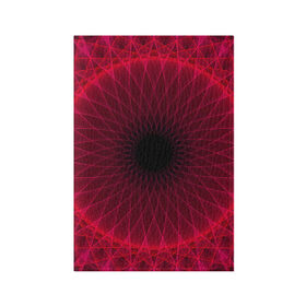 Обложка для паспорта матовая кожа с принтом Неоновый туннель в Кировске, натуральная матовая кожа | размер 19,3 х 13,7 см; прозрачные пластиковые крепления | красный | линии | неон | туннель | чёрный