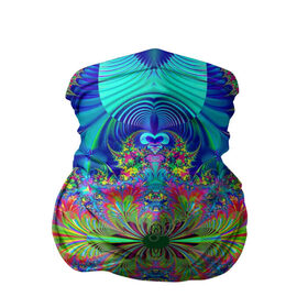 Бандана-труба 3D с принтом Неоновый закат в Кировске, 100% полиэстер, ткань с особыми свойствами — Activecool | плотность 150‒180 г/м2; хорошо тянется, но сохраняет форму | бирюзовый | зеленый | красный | неон | розовый | синий | яркие цвета