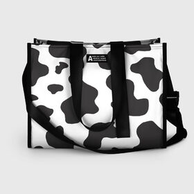 Сумка-шоппер 3D с принтом COW PRINT в Кировске, 100% полиэстер | застегивается на металлическую кнопку; внутренний карман застегивается на молнию. Стенки укреплены специальным мягким материалом, чтобы защитить содержимое от несильных ударов
 | animals | cow | cow print | корова | коровий принт