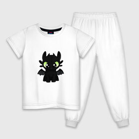 Детская пижама хлопок с принтом Беззубик в Кировске, 100% хлопок |  брюки и футболка прямого кроя, без карманов, на брюках мягкая резинка на поясе и по низу штанин
 | dragon | беззубик | дракон | дракончик | черный дракон
