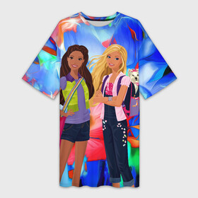 Платье-футболка 3D с принтом Две подружки в Кировске,  |  | девочкам | девушкам | друзья | лучшей подруге | подруги