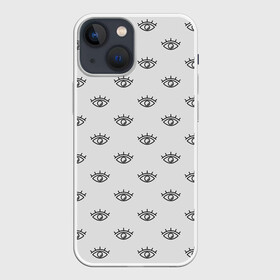 Чехол для iPhone 13 mini с принтом Глаза в Кировске,  |  | contour | eyes | pattern | глаза | контур | паттерн