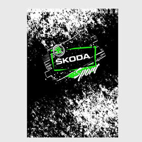 Скетчбук с принтом SKODA SPORT в Кировске, 100% бумага
 | 48 листов, плотность листов — 100 г/м2, плотность картонной обложки — 250 г/м2. Листы скреплены сверху удобной пружинной спиралью | Тематика изображения на принте: auto | autosport | avto | car | race | road | skoda | sport | street racing | авто | автоспорт | гонки | дорога | марка | машина | спорт | тачка | трасса | шкода