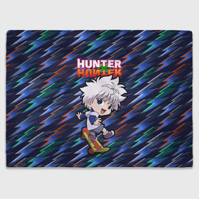 Плед 3D с принтом Киллуа Hunter x Hunter в Кировске, 100% полиэстер | закругленные углы, все края обработаны. Ткань не мнется и не растягивается | Тематика изображения на принте: anime | hunter | hunter x hunter | killua | zoldyck | аниме | зодиак | охотник | охотники